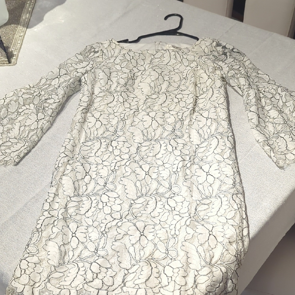 Eliza J Cream Floral Lace Dress